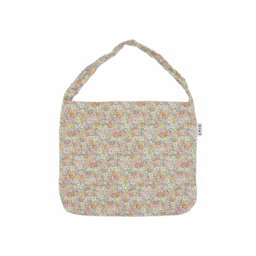 PASTEL FLOWER CORDUROY ECO BAG-PINK