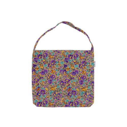 PAINTING FLOWER ECO BAG-SANDY BROWN