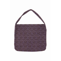 LEOPARD CORDUROY ECO BAG-REDDISH BROWN/PURPLE