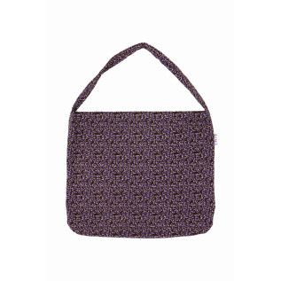 LEOPARD CORDUROY ECO BAG-REDDISH BROWN/PURPLE