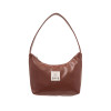 NEW ENAMEL HOBO BAG-BROWN