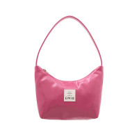 NEW ENAMEL HOBO BAG-MAGENTA