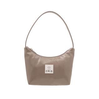 NEW ENAMEL HOBO BAG-GRAY BEIGE