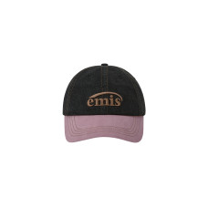 WASHED DENIM BALL CAP-GRAY/PINK
