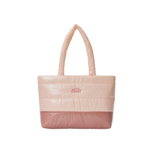 GLOSSY PADDED TOTE BAG-PINK