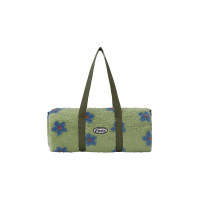 FLOWER BOUCLE CROSSED BODY BAG-GREEN