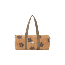 FLOWER BOUCLE CROSSED BODY BAG-BEIGE