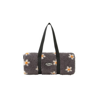 FLOWER BOUCLE CROSSED BODY BAG-BLACK