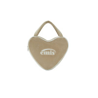VELOUR HEART TOTE BAG-BEIGE