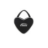 VELOUR HEART TOTE BAG-BLACK