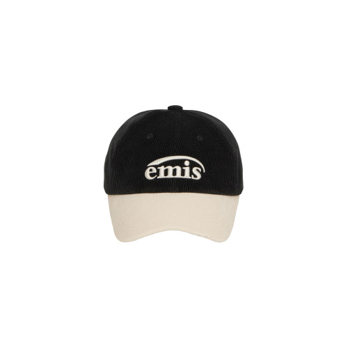 CORDUROY TWO-TONE BALL CAP-BLACK