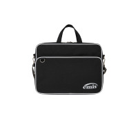 NYLON ZIP-POCKET MESSENGER BAG-BLACK
