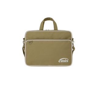 NYLON ZIP-POCKET MESSENGER BAG-BEIGE