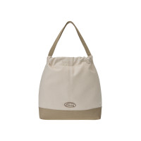 CANVAS SHOULDER BUCKET BAG-BEIGE