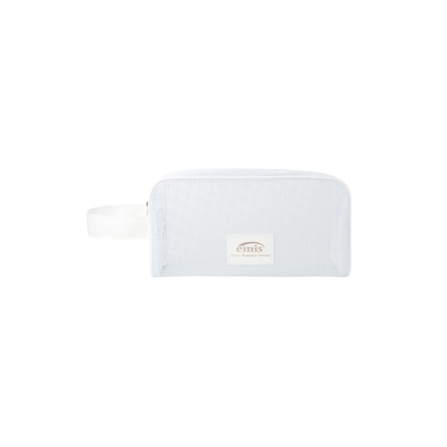 PVC MESH BEACH POUCH-WHITE