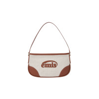 CANVAS LEATHER MINI BAG-BROWN