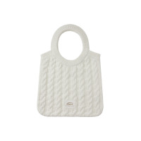CABLE COTTON KNIT BAG-WHITE