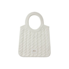 CABLE COTTON KNIT BAG-WHITE
