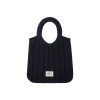CABLE COTTON KNIT BAG-NAVY