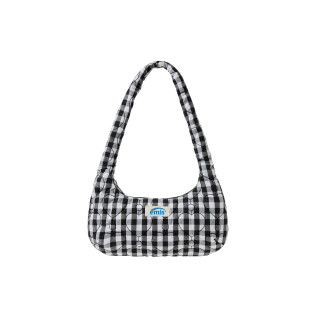 HEART QUILTED SHOULDER BAG-BLACK