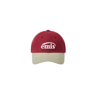 NEW LOGO MIX BALL CAP(RENEWAL)-BEIGE/RED