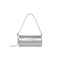 EMBOSSED BARREL BAG-SILVER