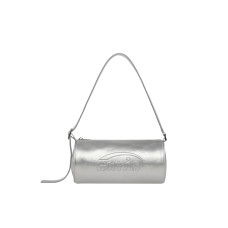 EMBOSSED BARREL BAG-SILVER