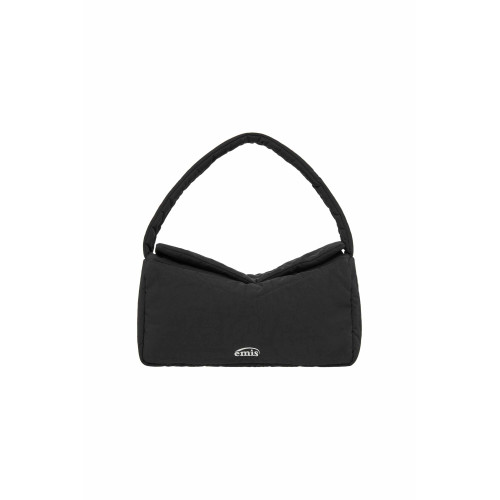NYLON PADDED SHOULDER BAG-BLACK