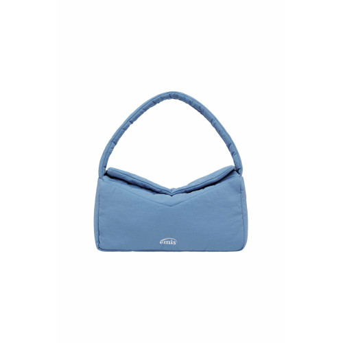 NYLON PADDED SHOULDER BAG-BLUE