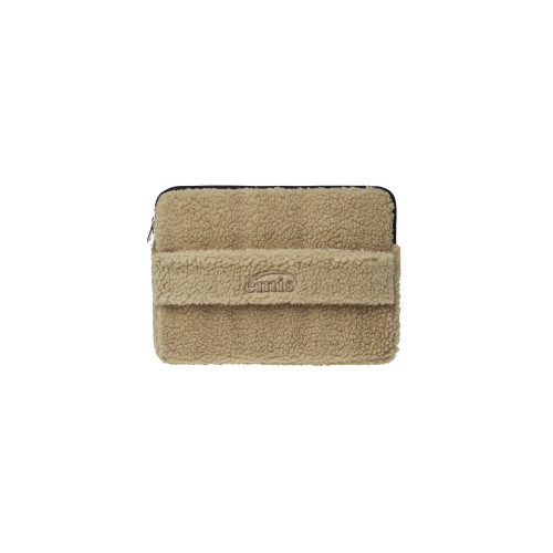SHEARLING LAPTOP POUCH-BEIGE
