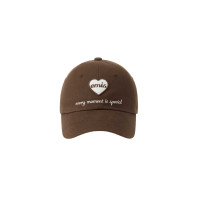 HEART WAPPEN BALL CAP-BROWN