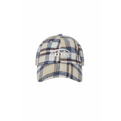 MULTI COLOR CHECK BALL CAP-BEIGE