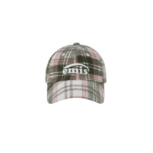 MULTI COLOR CHECK BALL CAP-PINK