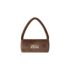 FUR CYLINDER BAG-BROWN