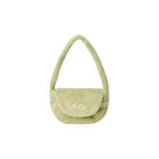 FUR HALF MOON FLAP BAG-GREEN