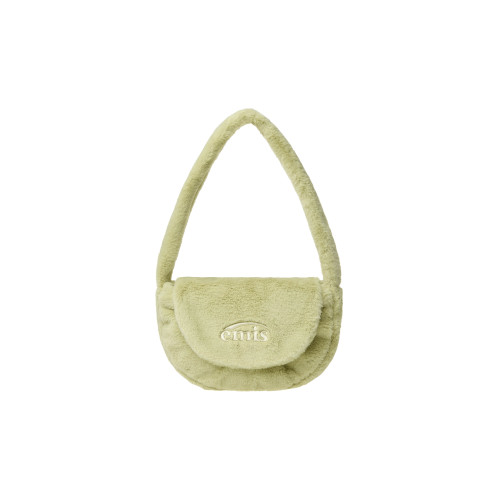FUR HALF MOON FLAP BAG-GREEN
