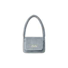 FUR SQUARE FLAP BAG-SKY BLUE