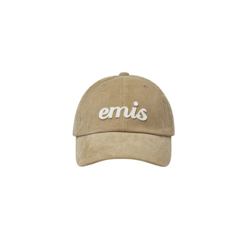 APPLIQUE CORDUROY BALL CAP-BEIGE