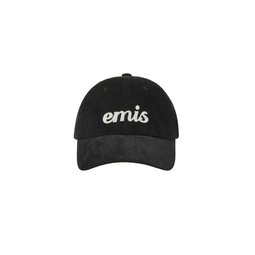 APPLIQUE CORDUROY BALL CAP-BLACK