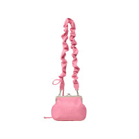 STRING STRAP CLASP FRAME PURSE BAG-PINK