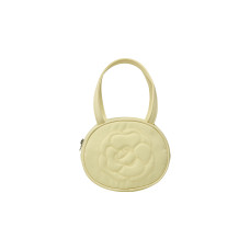 ROSE STITCH ROUND BAG-YELLOW