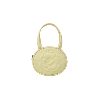 ROSE STITCH ROUND BAG-YELLOW