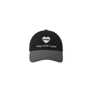 HEART WAPPEN TONE ON TONE BALL CAP-BLACK