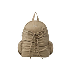 NYLON SHIRRING POCKET BACKPACK-BEIGE