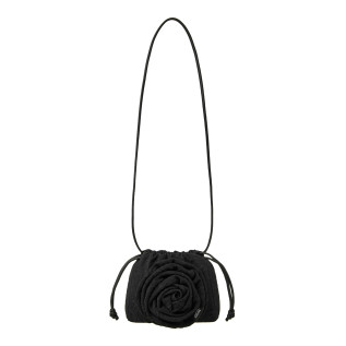 CORSAGE STRING MINI BAG-BLACK