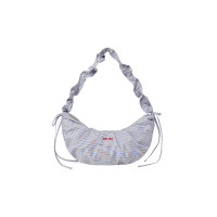 RIBBON STRING SHOULDER BAG-BLUE STRIPE