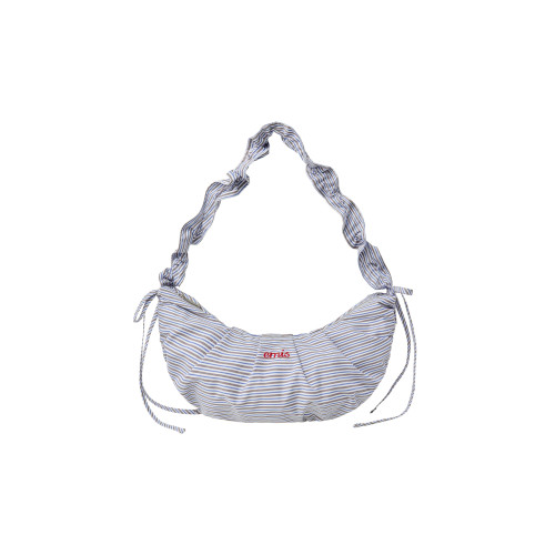 RIBBON STRING SHOULDER BAG-BLUE STRIPE