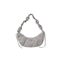 RIBBON STRING SHOULDER BAG-BLACK STRIPE